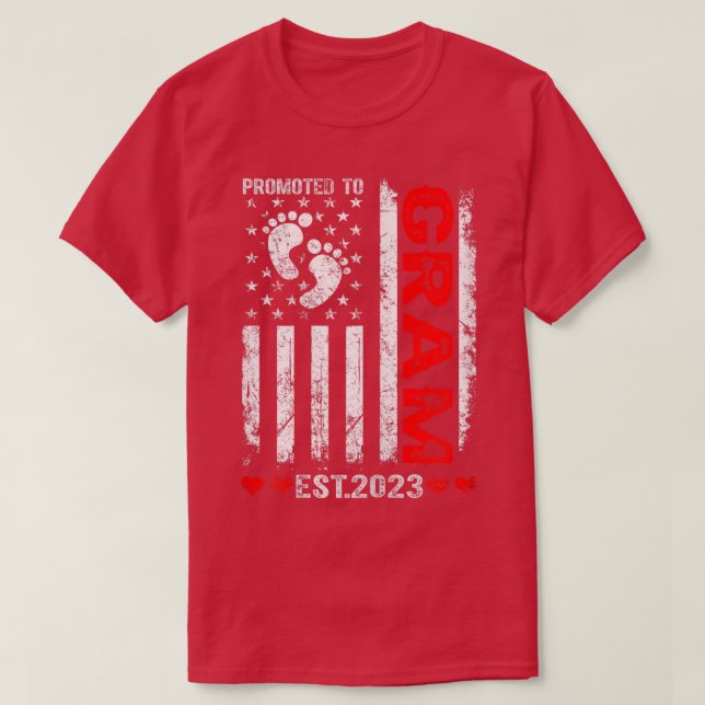 Womens American Flag Promoted To Gram 2023 Mothers T Shirt (Design framsida)
