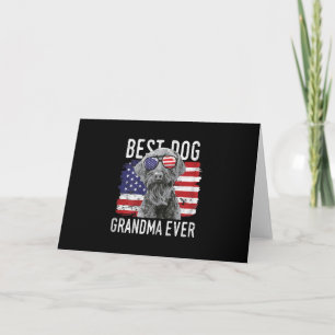 Womens American Flagga Best Hund Grandma Aldriant  Tack Kort