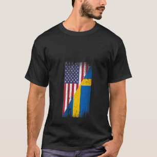 Womens American Swedish Sverige USA V T Shirt