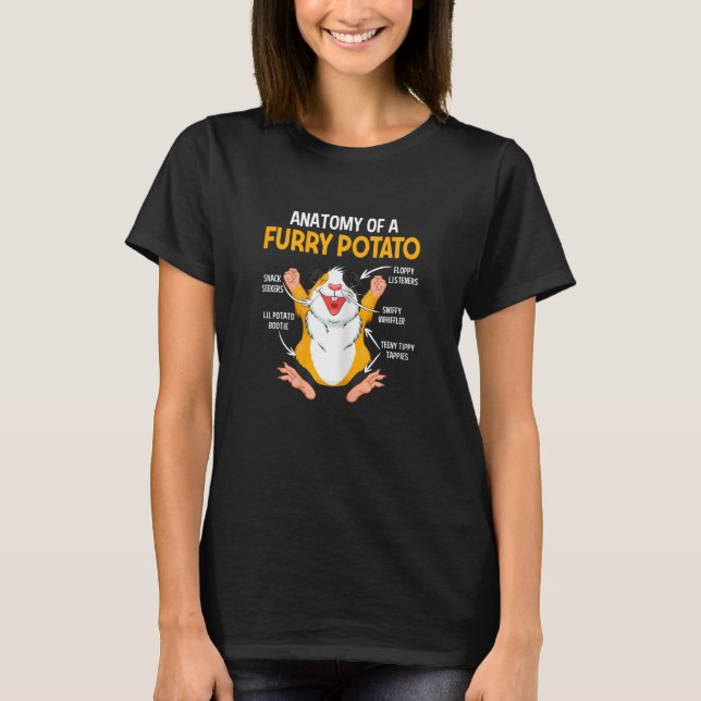 Womens  Anatomy Of A Furry Potato Guinea Pig  Pet  T Shirt (Framsida)