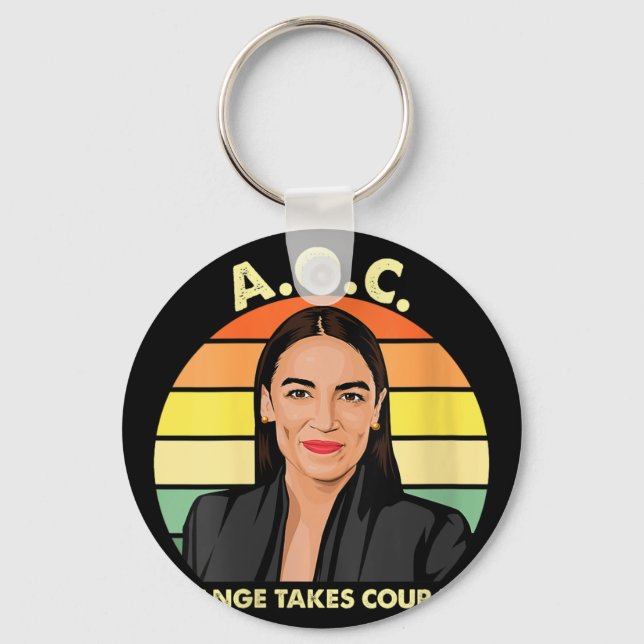 Womens Aoc Alexandria Ocasio-cortez First Female P Nyckelring (Framsida)