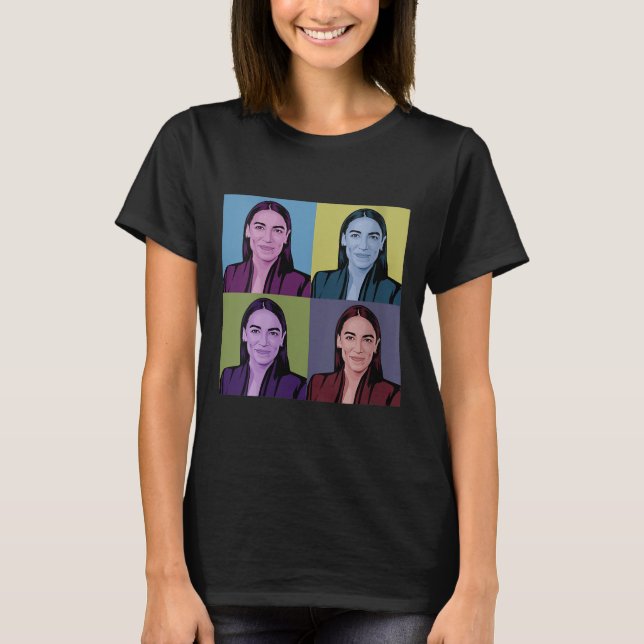 Womens Aoc Alexandria Ocasio-cortez First Female P T Shirt (Framsida)