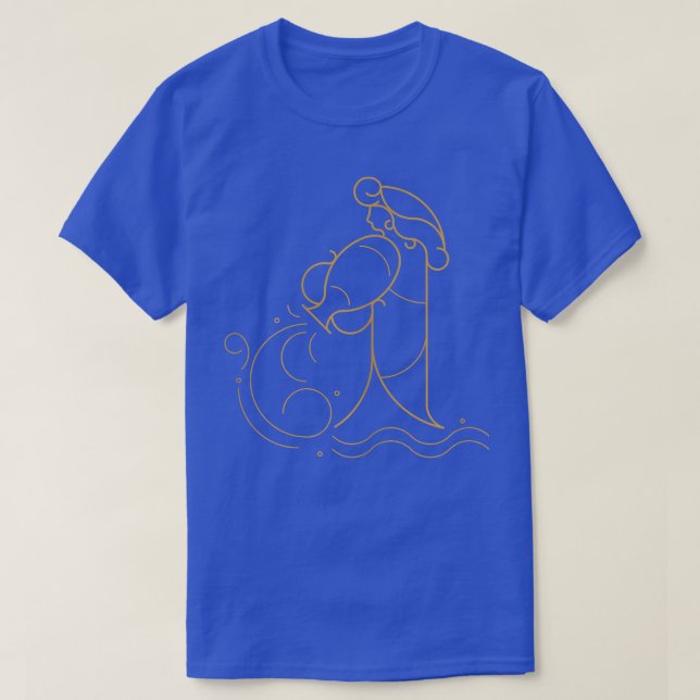 Womens Aquarius Zodiac Horoscope Astrology T-shirt (Design framsida)
