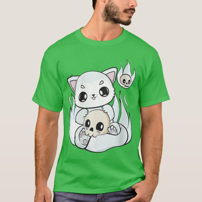 Womens Arctic Fo Plays With Kawaii Halloweenoy For T Shirt (Framsida)