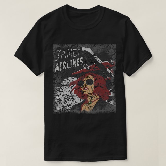 Womens Area 51 Alien Roswell Janet Airlines Tshir T Shirt (Design framsida)