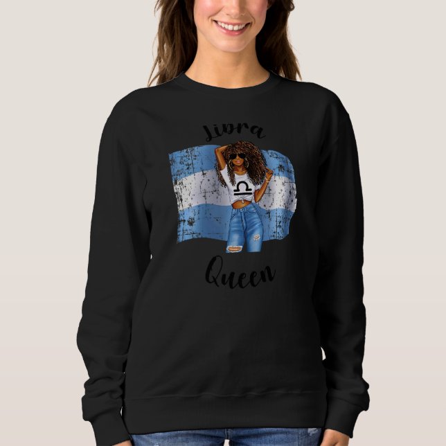 Womens Argentina Libra Queen Afro Hair African Arg T Shirt (Framsida)