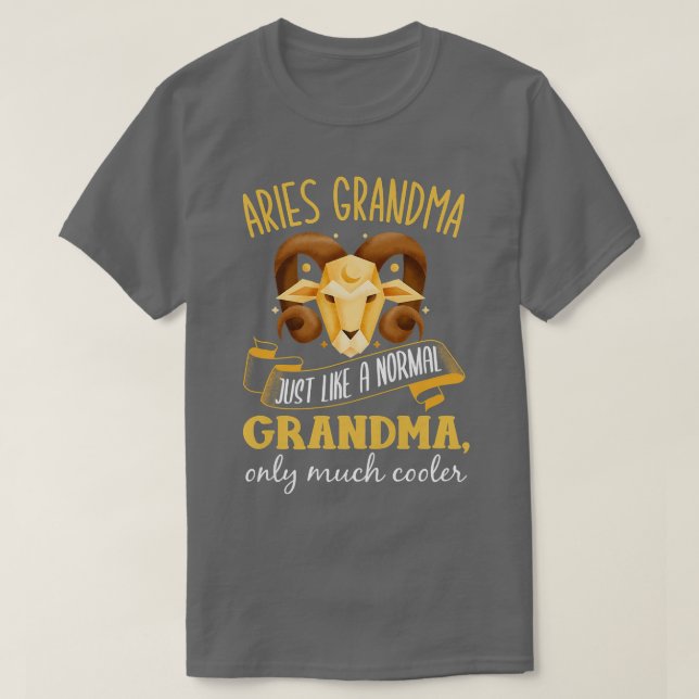 Womens Aries Grandma Astrology Horoscope Grandma  T Shirt (Design framsida)