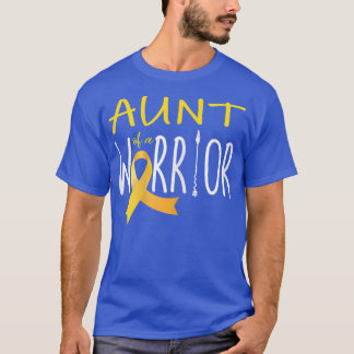 Womens Aunt of a Warrior Childhood Cancer Awarenes T Shirt