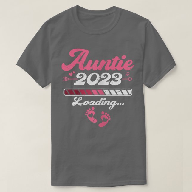 Womens Auntie 2023 Pregnancy Announcement First ti T Shirt (Design framsida)
