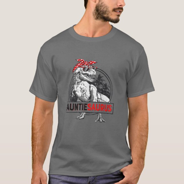 Womens Auntiesaurus Rex Dinosaur Funny Mor Da T Shirt (Framsida)