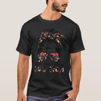 Womens Australian Kelpie Hund Mamma Messy Bun Hair T Shirt