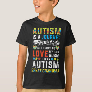 Womens Autism morma Underbar Grandma Journey Quote T Shirt