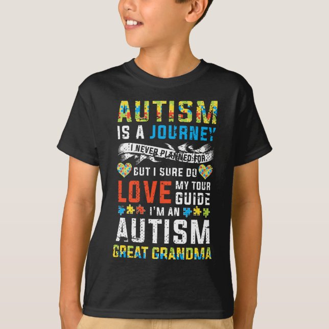 Womens Autism morma Underbar Grandma Journey Quote T Shirt (Framsida)