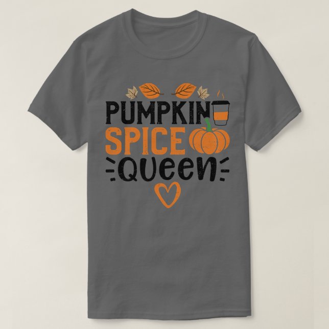 Womens Autumn Pumpkin Spice QueenPumpkin Ord T Shirt (Design framsida)