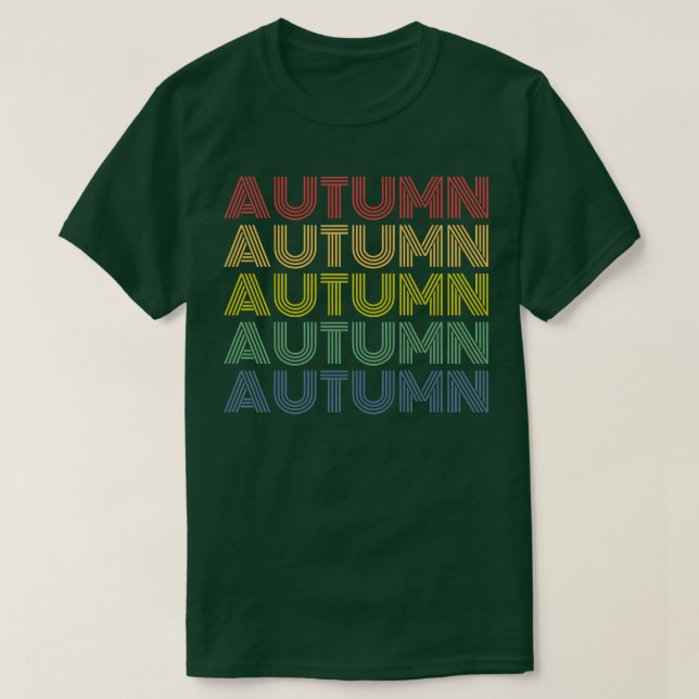 Womens Autumn Wordmark Mönster Personlig Namn R T Shirt (Design framsida)