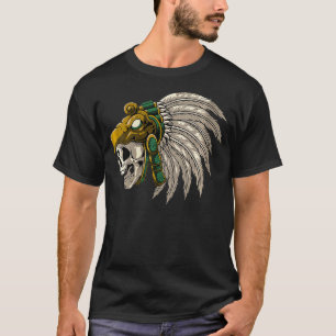 Womens Aztec Inca Maya Culture Art Skull Warrior T Shirt