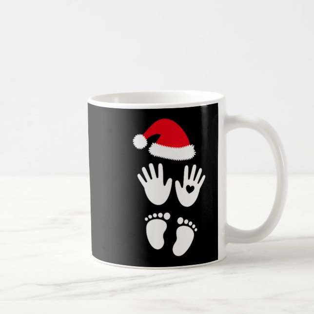 Womens Baby Bump First Christmas  Kaffemugg (Höger)