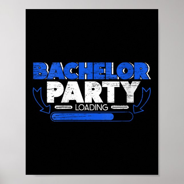 Womens Bachelor Loading Groom Bride Party Funny V- Poster (Framsidan)