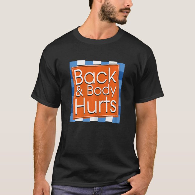 Womens  Back Body Hurts Quote Workout Gym Top 1 T Shirt (Framsida)