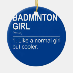 Womens Badminton Girl Noun Definition Shuttlecock Julgransprydnad Keramik