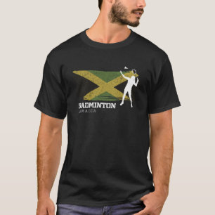 Womens Badminton Jamaica Net Games Player Badminto T Shirt