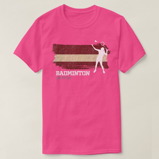 Womens Badminton Lettland Net Games Player Badmint T Shirt (Design framsida)