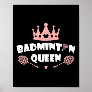 Womens Badminton Queen Shuttle Badminton Älskare Poster