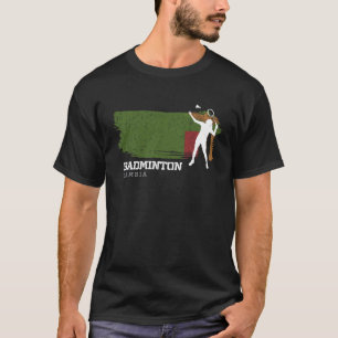 Womens Badminton Zambia Net Games Player Badminton T Shirt