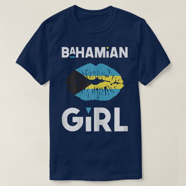 Womens Bahamian Girl Bahamian Flagga (Västindien) T Shirt (Design framsida)