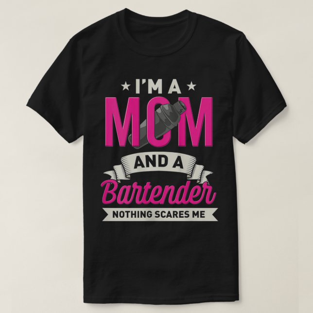 Womens Bartender mamma lustig gåva till barkeeper  T Shirt (Design framsida)