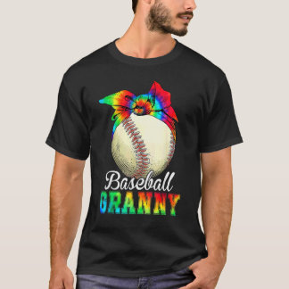 Womens Baseball Granny Tie Dye Mors dag T Shirt