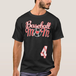 Womens Baseball Mamma Mors dag #4 Baseball Playe T Shirt