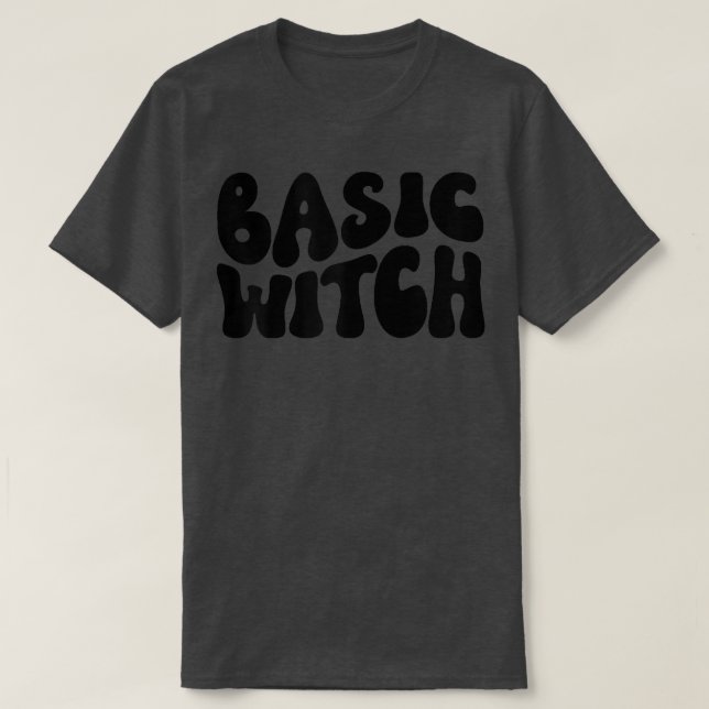 Womens Basic Witch, Simple Halloween Outfit, Retro T Shirt (Design framsida)