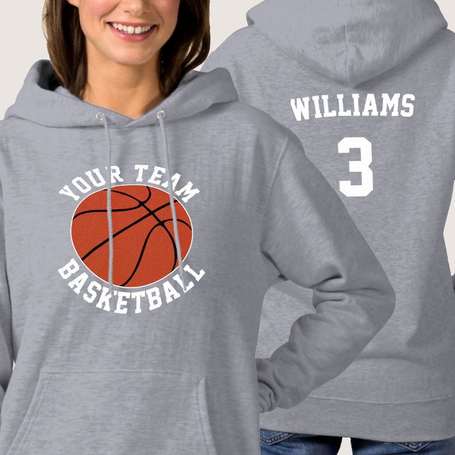 Womens Basketball Anpassningsbar Team/Player/Jerse T Shirt (Women's basketball team hoodies with custom team name, player name and player jersey number.)