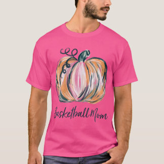 Womens Basketball Mamma Watercolor Pumpkin Fall Th T Shirt