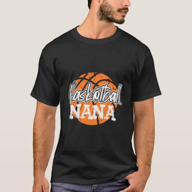 Womens Basketball Nana Top Distress Cute Trendin T Shirt (Framsida)