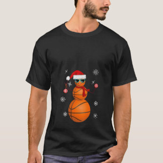 Womens Basketball Snögubbe Jultomten julafton T Shirt