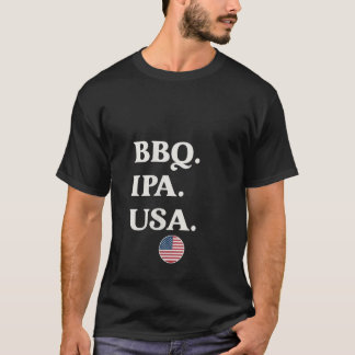 Womens BBQ IPA USA Funny Patriotic 4:e juli Bee T Shirt
