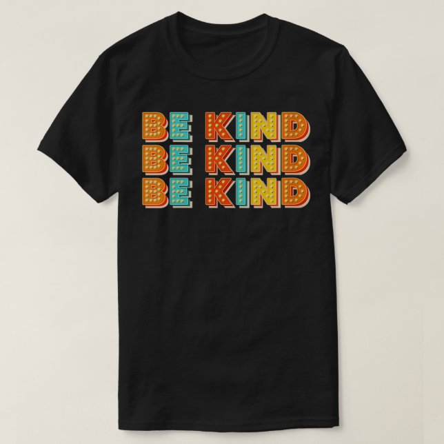 Womens Be Kind Letter Print in Lights VNeck  T Shirt (Design framsida)