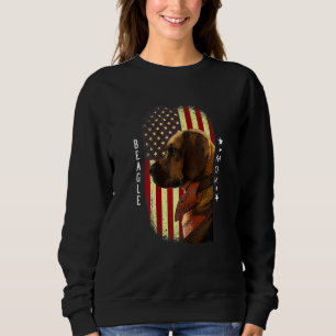 Womens Beagle Mamma Amerikanska Flagga Patriotic B T Shirt