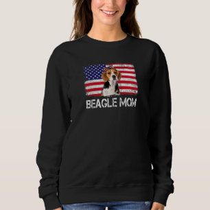 Womens Beagle Mamma USA:s Flagga 4 juli Patriotic T Shirt