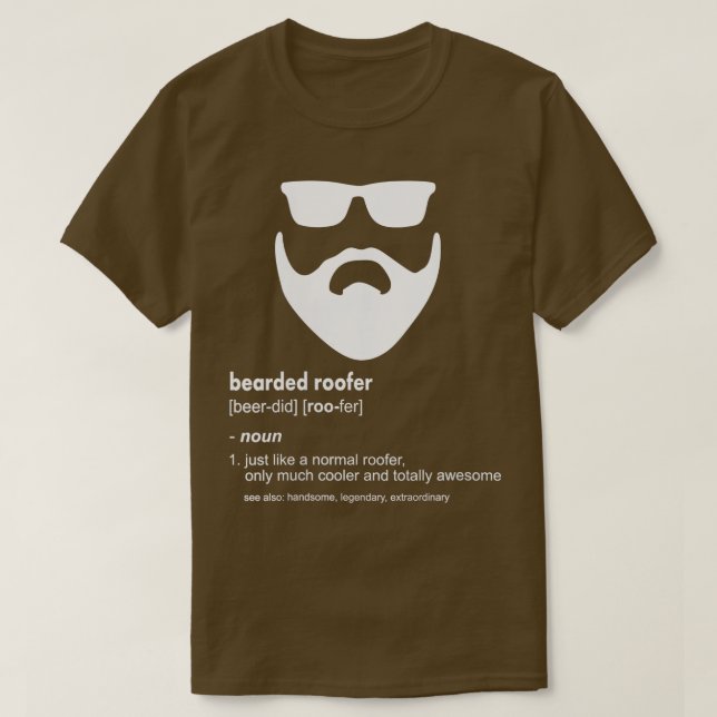 Womens Bearded Roofer Funny Beard Roofing VNeck T Shirt (Design framsida)