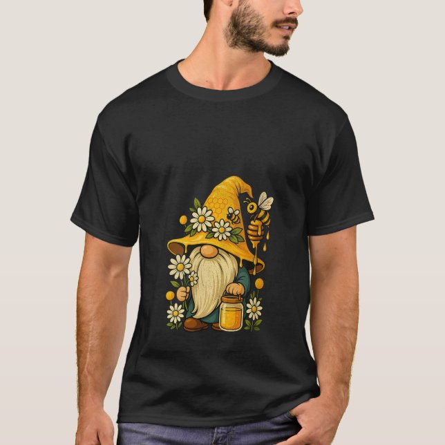 Womens Beekeeper Cute Gnome Floral Bee Summer Bota T Shirt (Framsida)