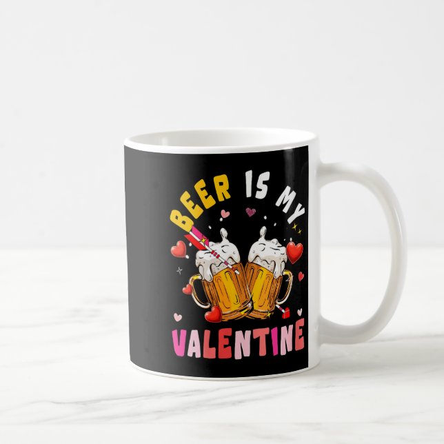 Women's Beer Is My Valentine Hearts Matching Drink Kaffemugg (Höger)