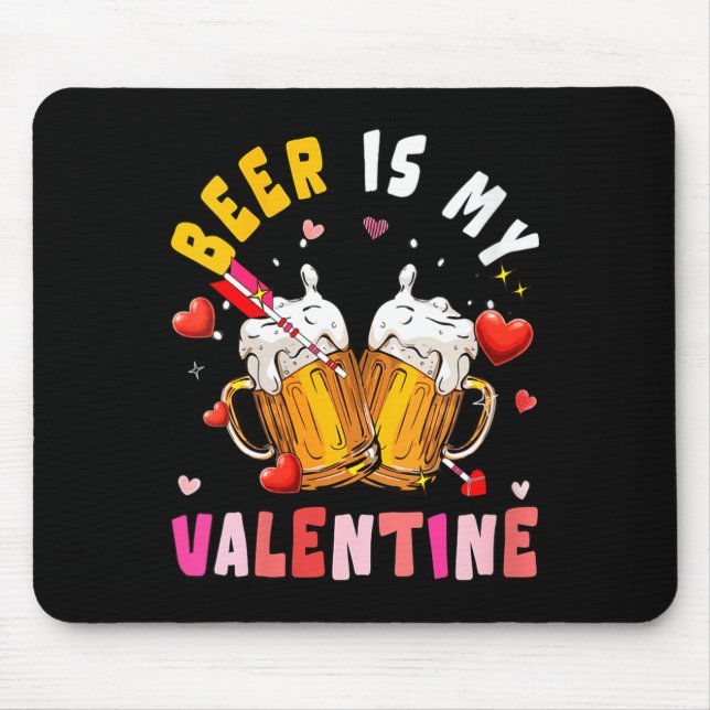 Women's Beer Is My Valentine Hearts Matching Drink Musmatta (Framsidan)