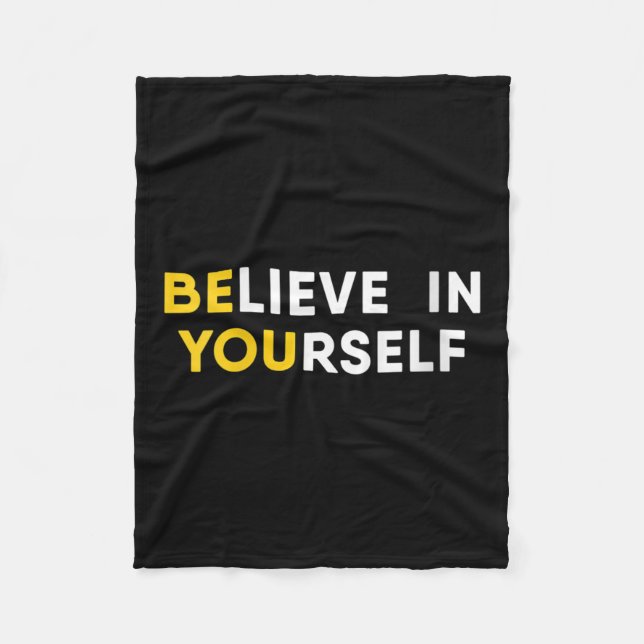 Womens Believe In Yourself Motivation Quote V-neck Fleecefilt (Framsidan)