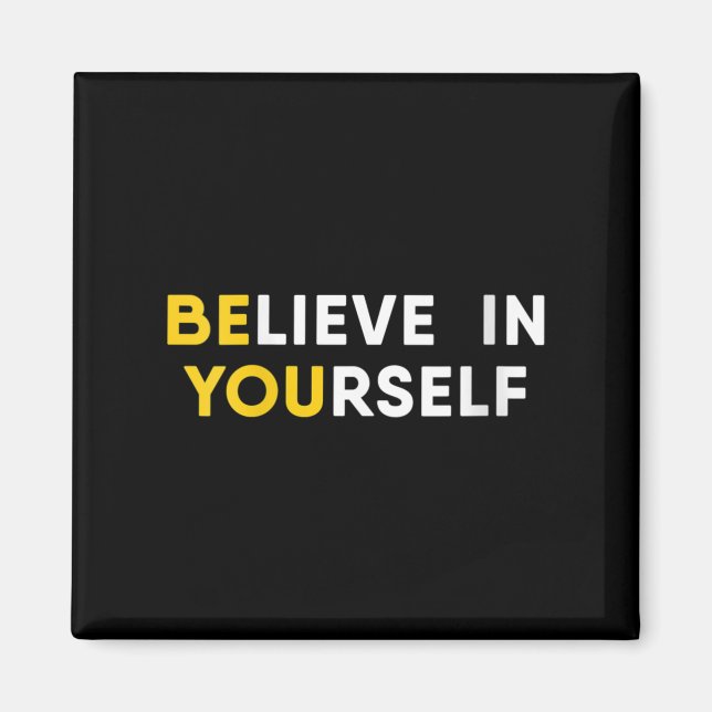 Womens Believe In Yourself Motivation Quote V-neck Magnet (Framsidan)