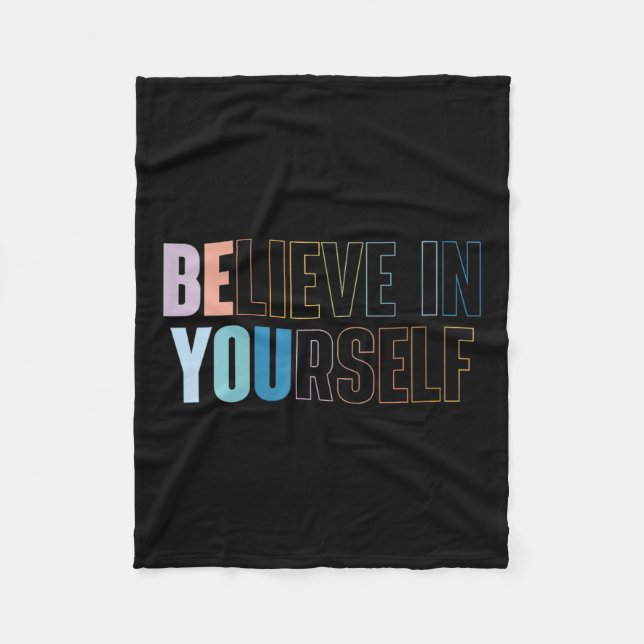 Womens Believe In Yourself Motivational Quote Insr Fleecefilt (Framsidan)