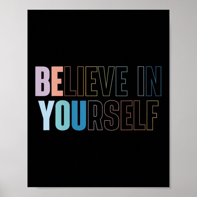 Womens Believe In Yourself Motivational Quote Insr Poster (Framsidan)