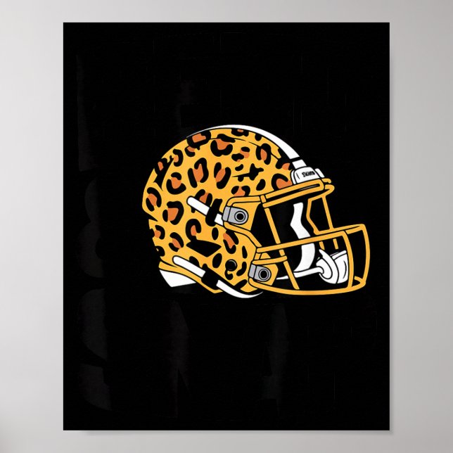 Women's Bend &amp; Snap Leopard Print Helmet Footb Poster (Framsidan)